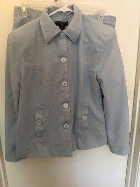 Bogari Suit in Powder Blue W Jacket is W M and Shorts are W L